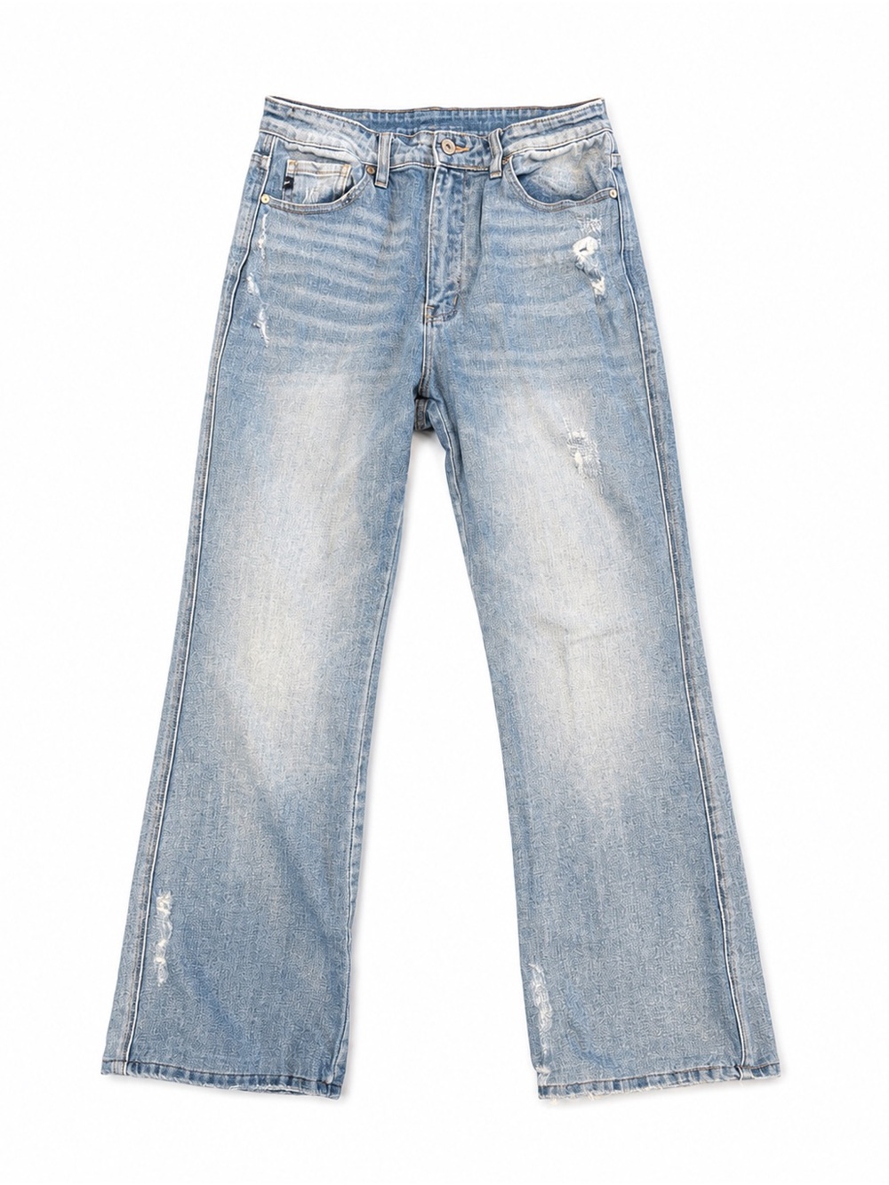 KanCan High Rise Flare Jeans Size 0/23 Medium Wash Distressed KC7340M